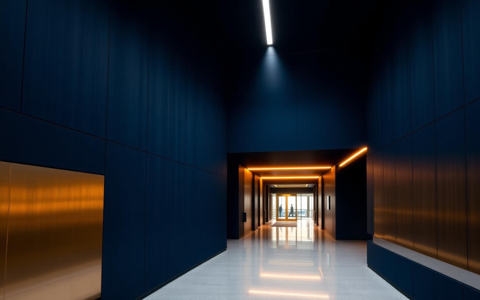 Modern bank headquarters interior